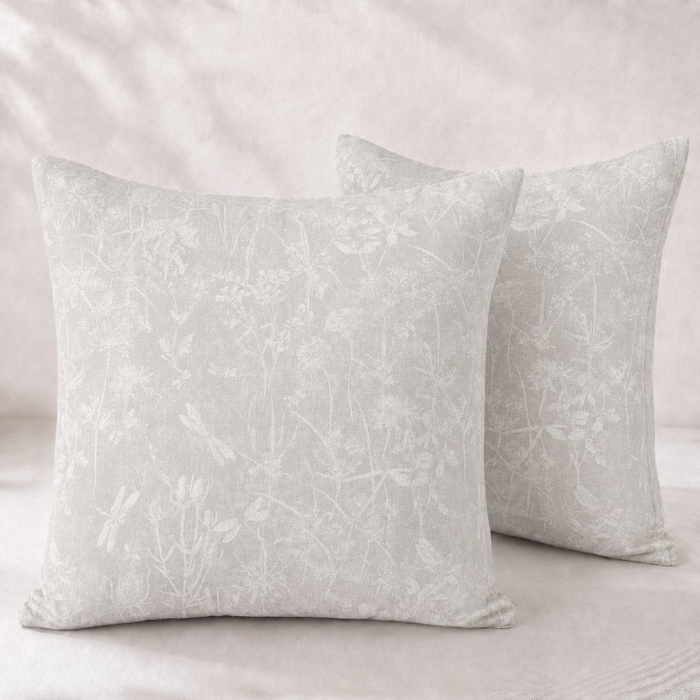 Vale Subtle Botanical Jacquard Pillow Covers