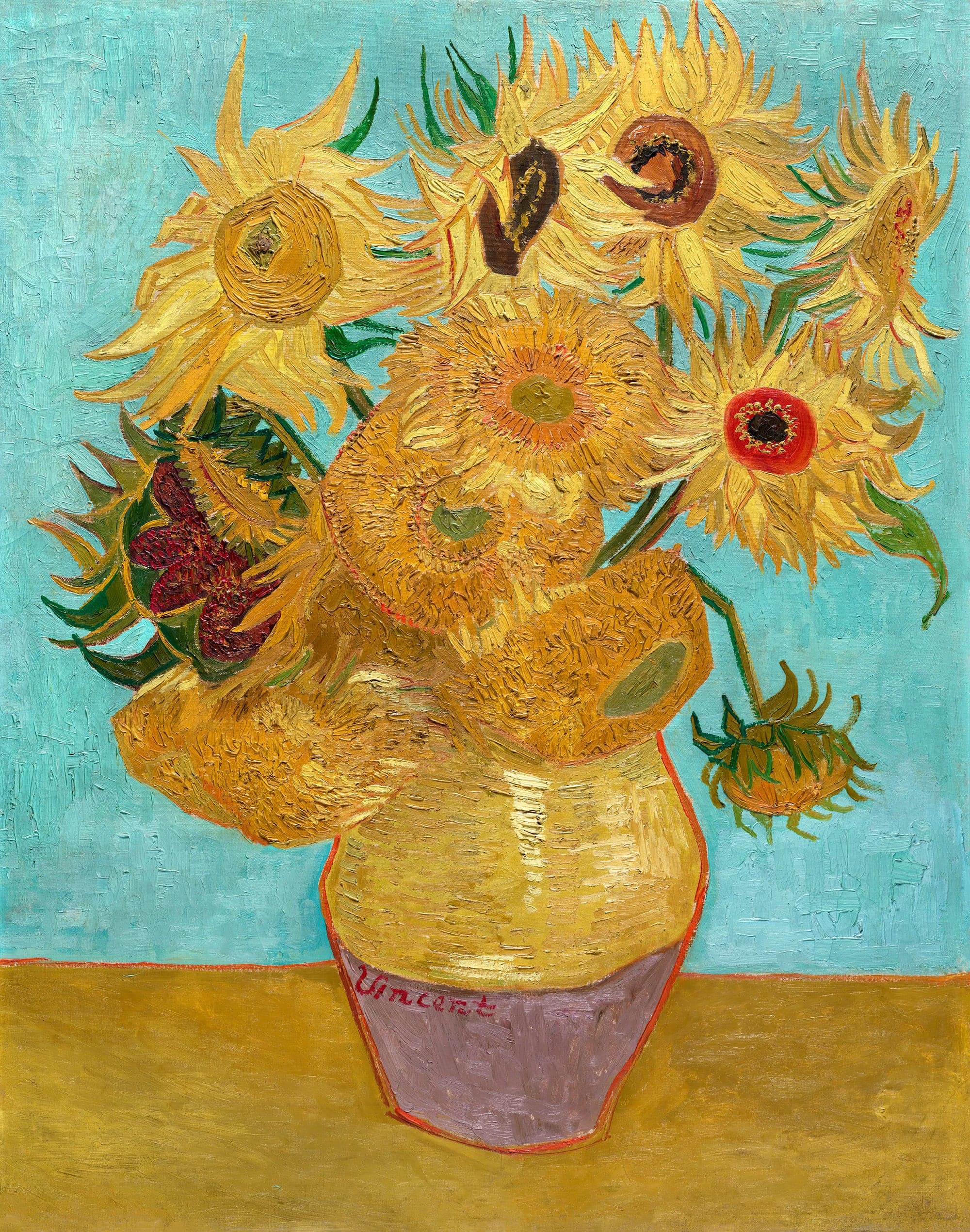 Van Gogh Sunflower Painting Wallpaper Mural. #7039
