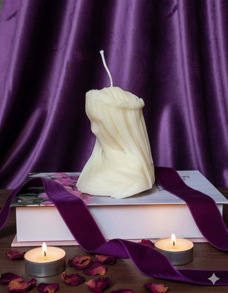 Large Veiled Lady Sculpture Candle – Hand-Poured Soy Wax | 4 Scents