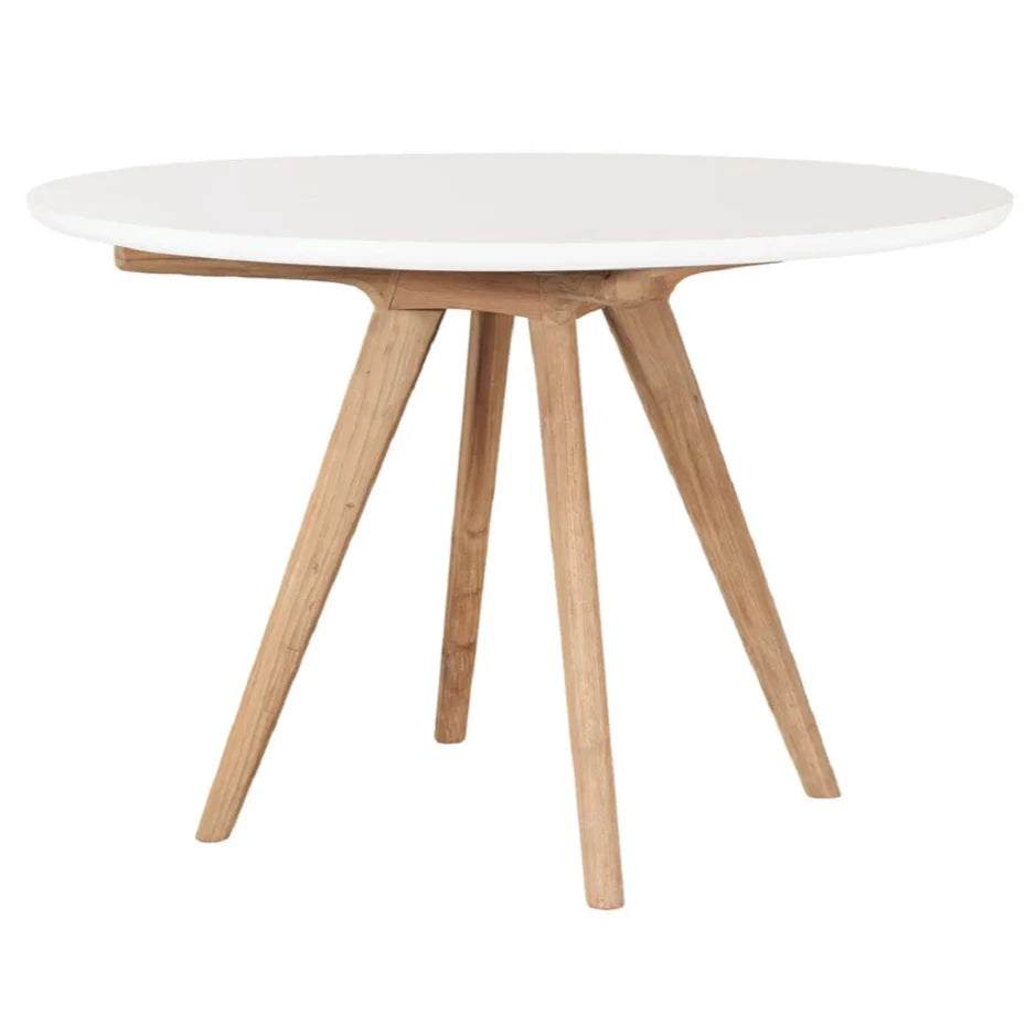 Viola White Teak & Concrete Outdoor Dining Table