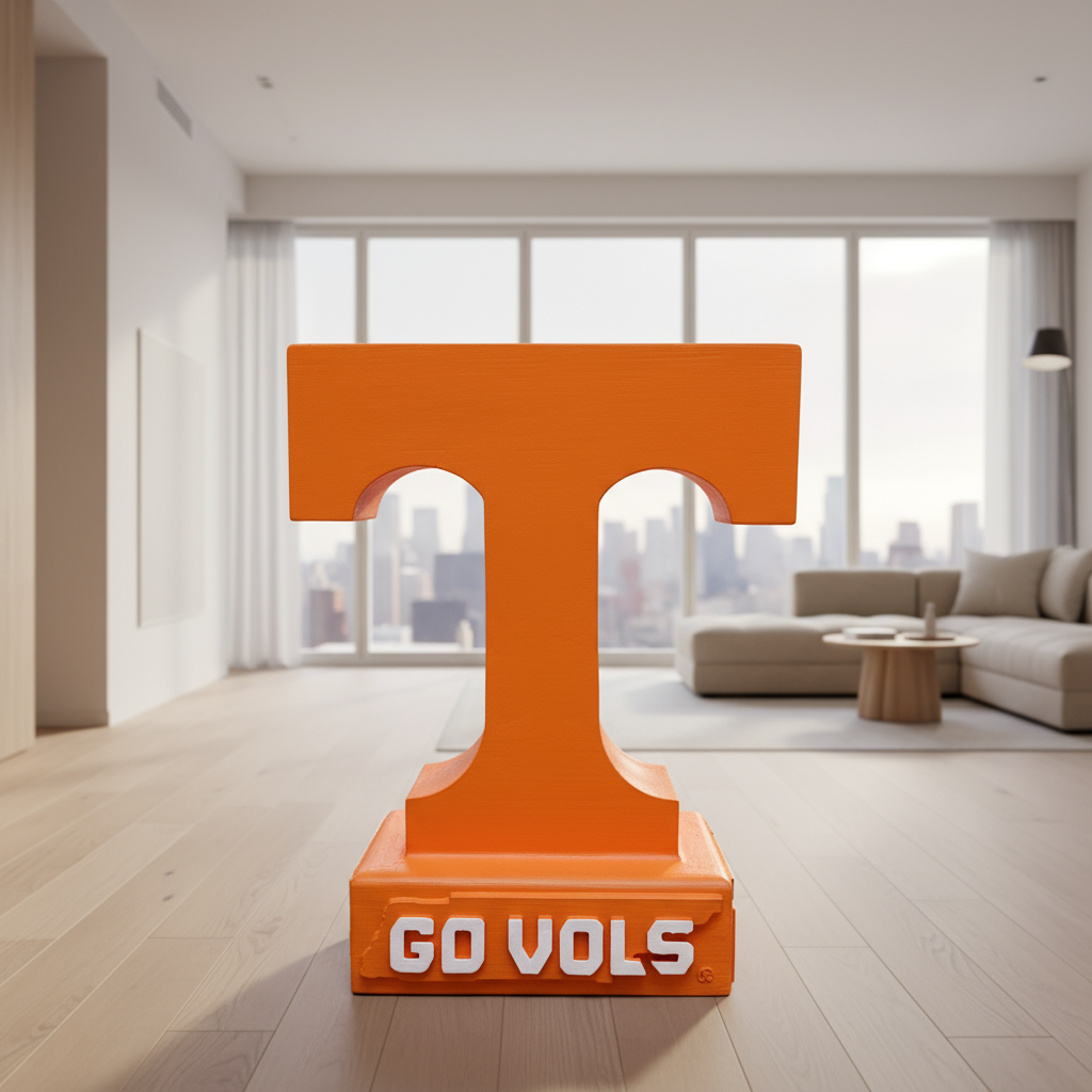 Tennessee Volunteers Power T Cement Statue for Garden, Patio, and Porch