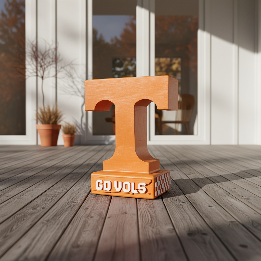 Tennessee Volunteers Power T Cement Statue for Garden, Patio, and Porch