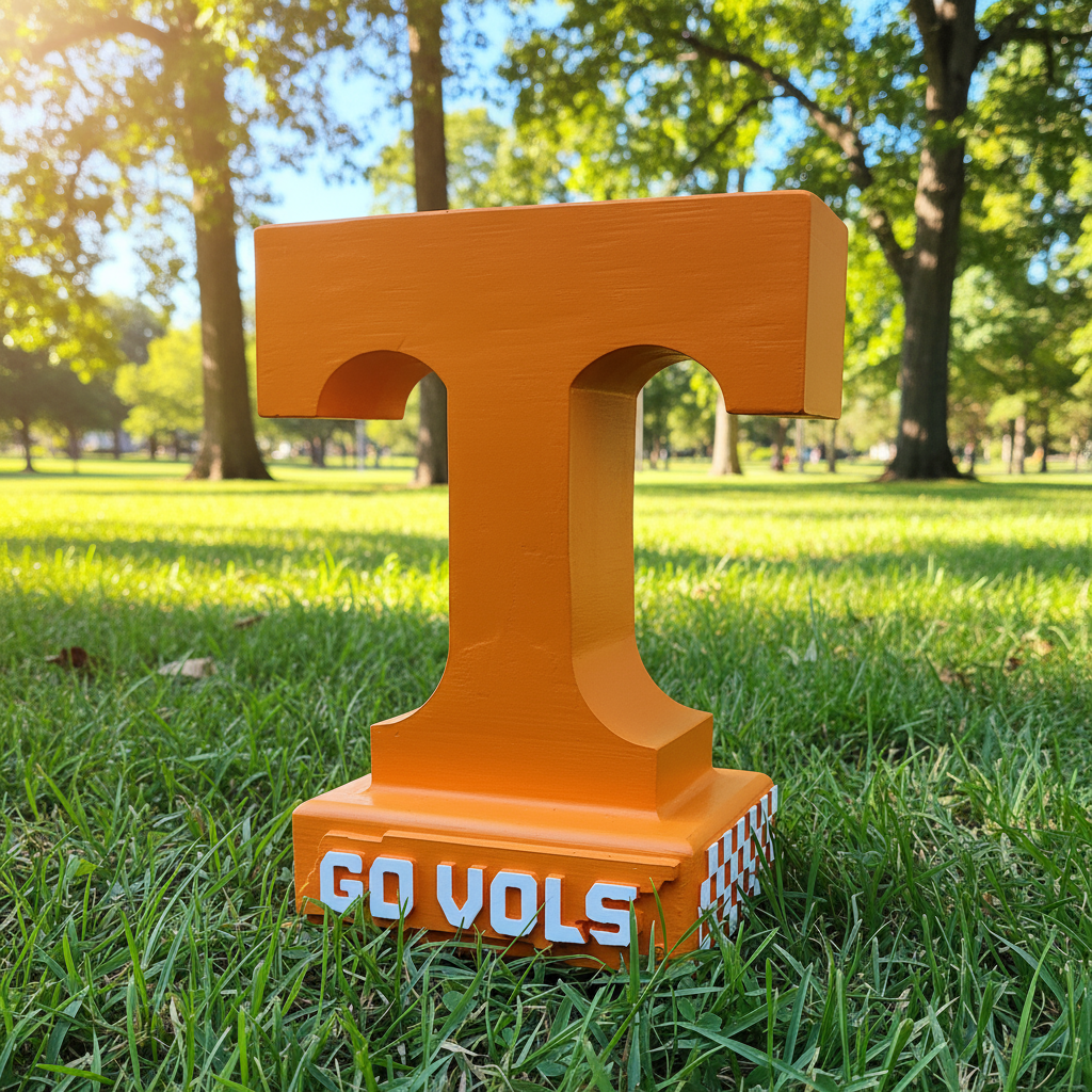 Tennessee Volunteers Power T Cement Statue for Garden, Patio, and Porch