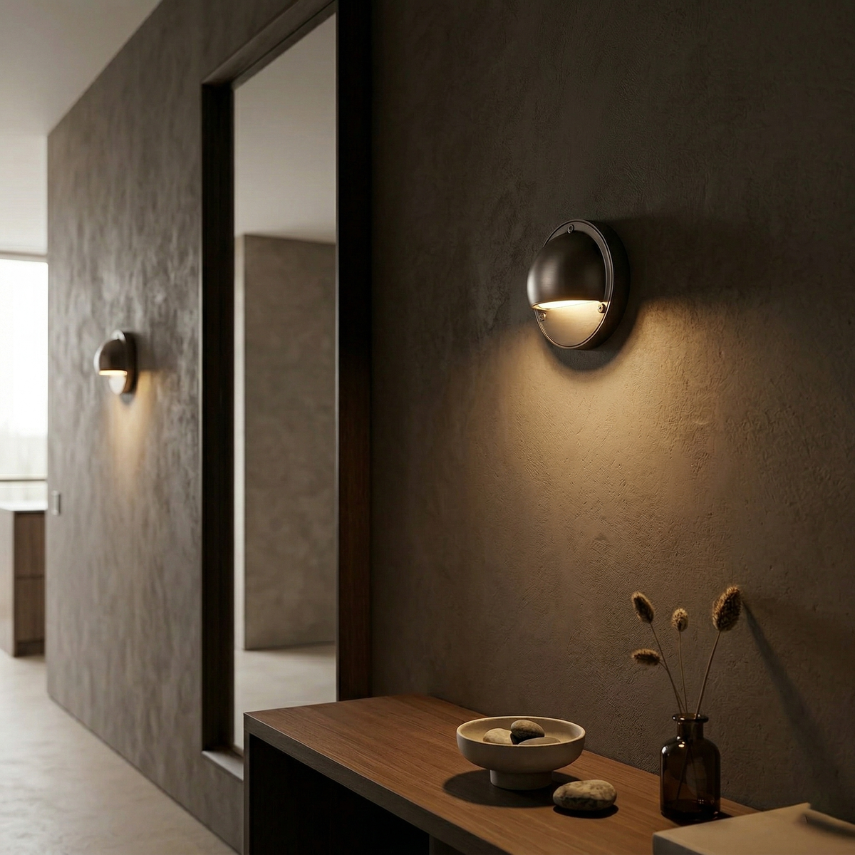 Hardy | Solid Brass Outdoor Wall Sconce with Patina | Compact Porch Light for Entryways