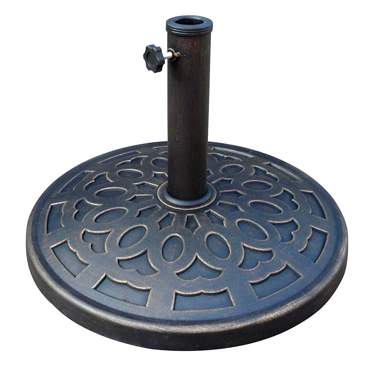 Outdoor Resin 30 lb Umbrella Base in Black Gold Finish-0