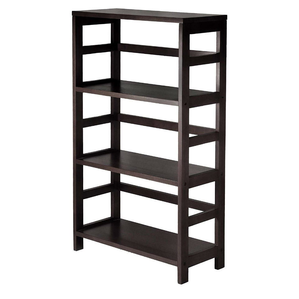 3-Shelf Wooden Shelving Unit Bookcase in Espresso Finish-0