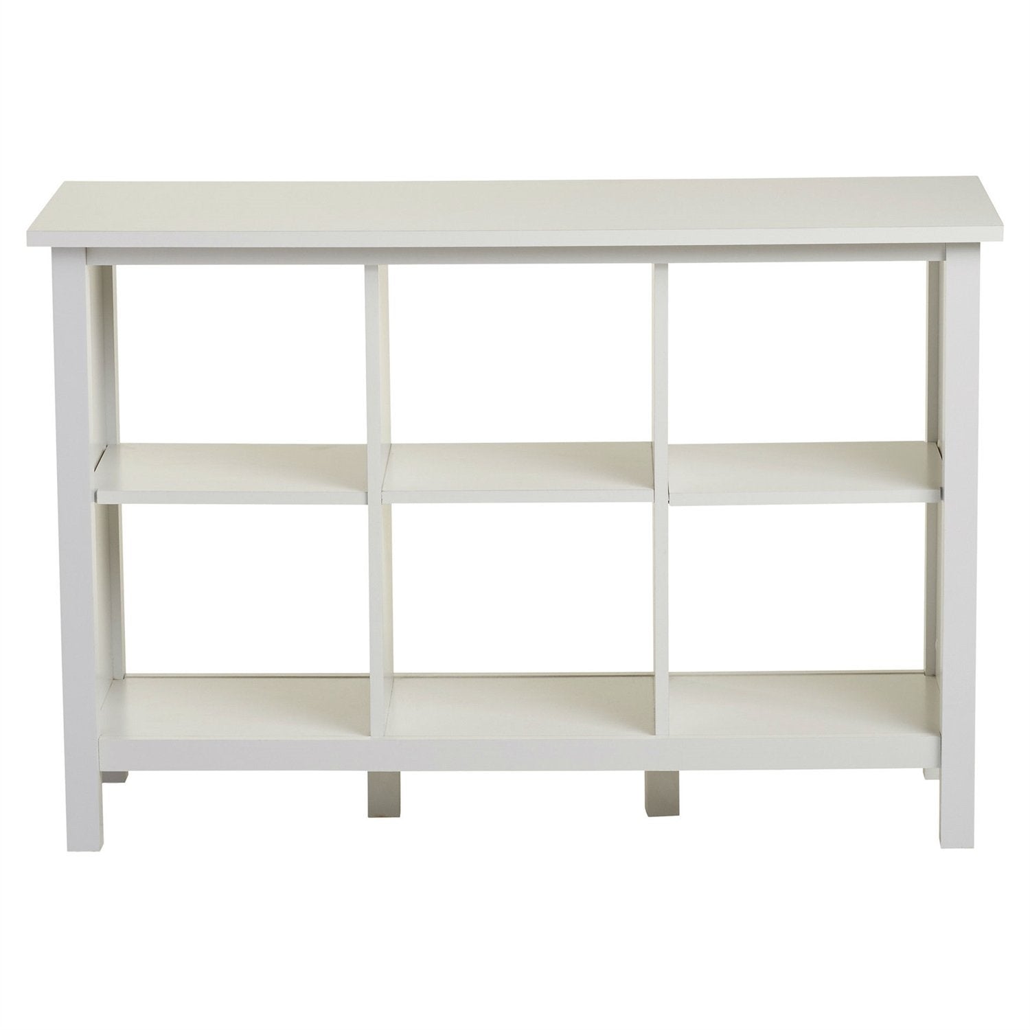 Adjustable Shelf 6-Cube Bookcase Storage Unit Sideboard in White-2