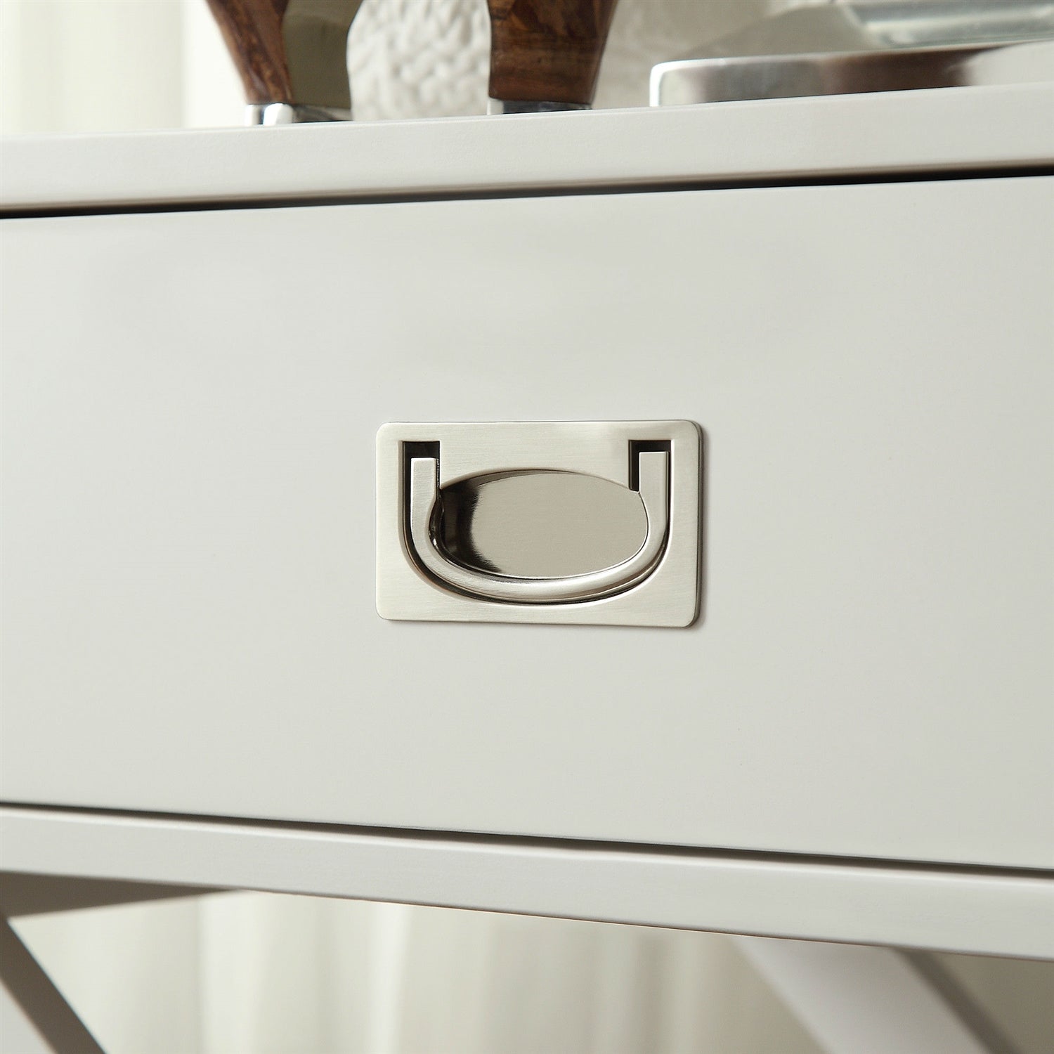 White Modern Bedroom Decor 1-Drawer Bedside Table Nightstand End Table-2