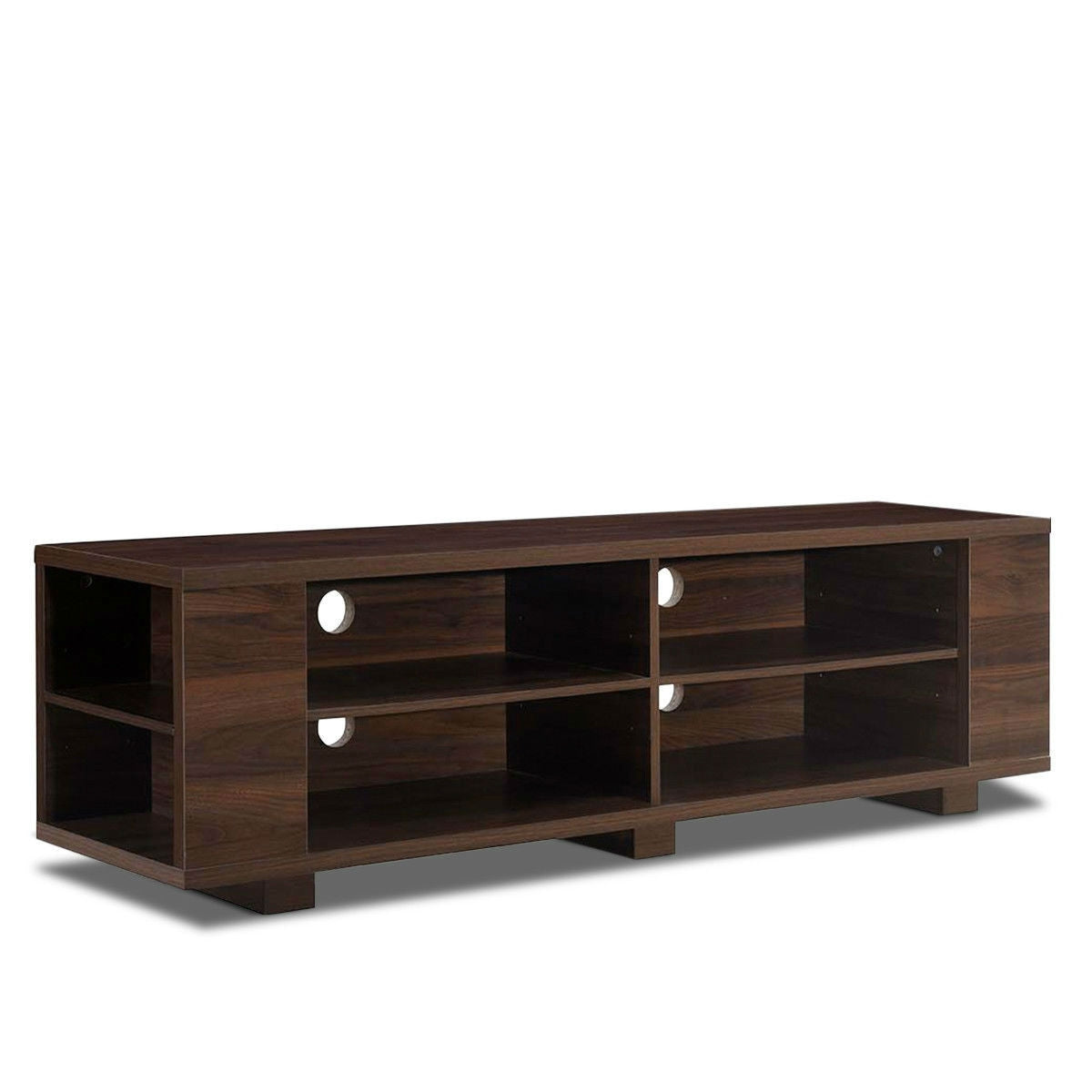 Modern TV Stand in Walnut Wood Finish - Holds up to 60-inch TV-2