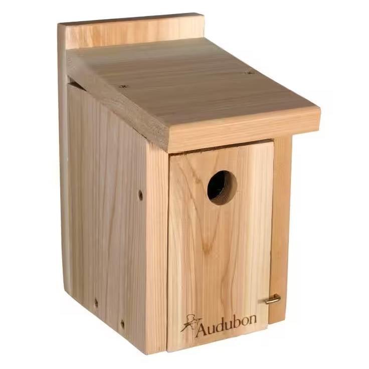 Cedar Wooden Bird House for Wrens and Chickadees-0