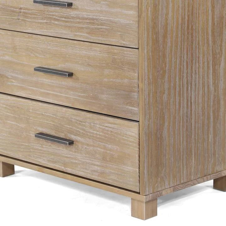 Modern Farmhouse Solid Wood 5 Drawer Bedroom Chest in Pine Finish-2