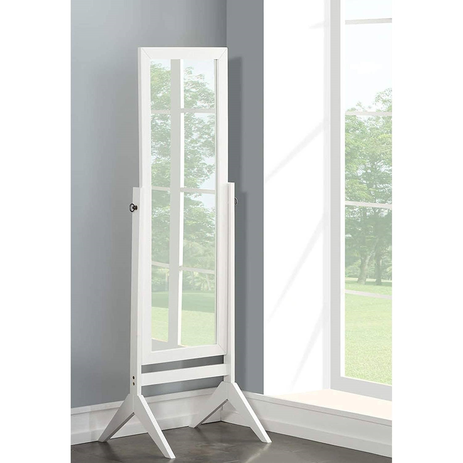 Modern Full Length Freestanding Bedroom Floor Cheval Mirror in White-0