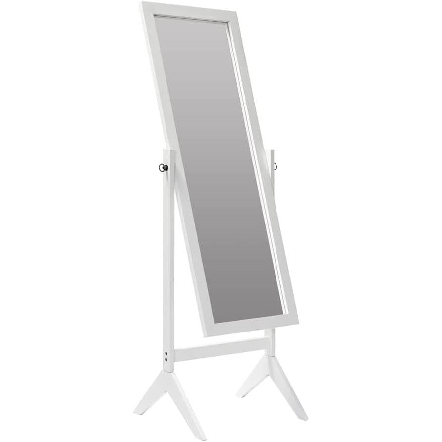 Modern Full Length Freestanding Bedroom Floor Cheval Mirror in White-1