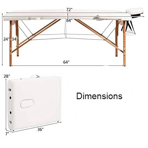 White Adjustable Portable Massage Folding Table-1