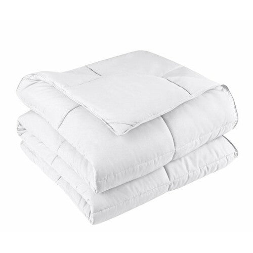 Full/Queen Traditional Microfiber Reversible 3 Piece Comforter Set in White-3
