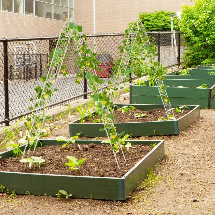 Set of 2- 6-ft Galvanized Steel Outdoor Garden Trellis in White Metal Finish-1