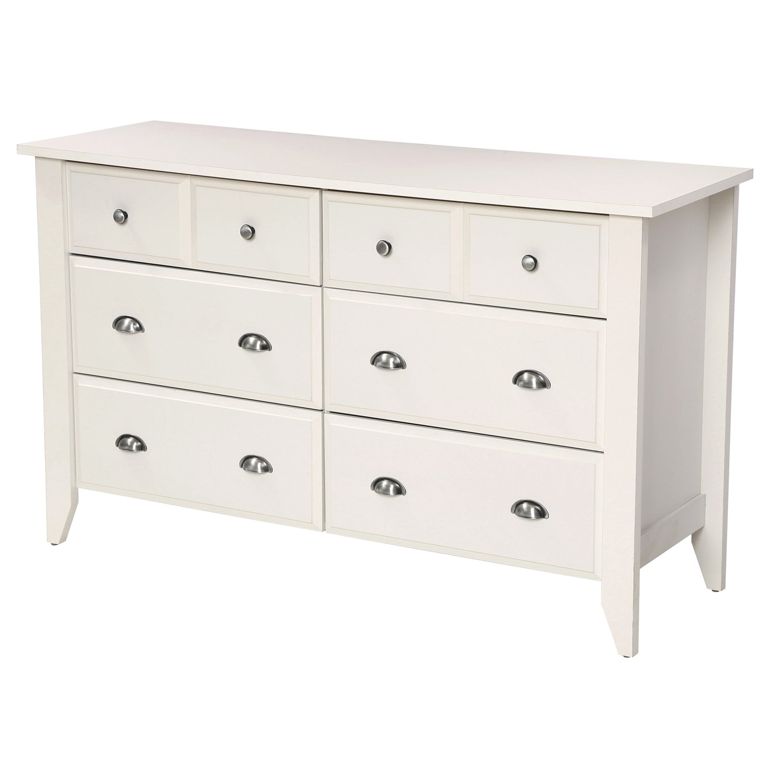 White 6-Drawer Dresser Traditional Design - Made in USA-2