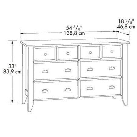 White 6-Drawer Dresser Traditional Design - Made in USA-3