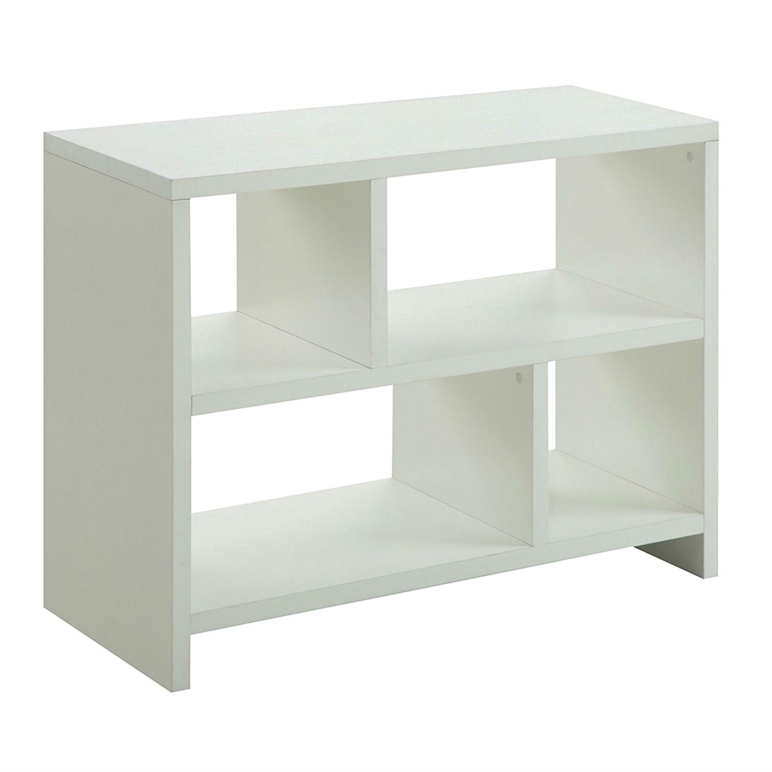 White 2-Shelf Modern Bookcase Console Table-2