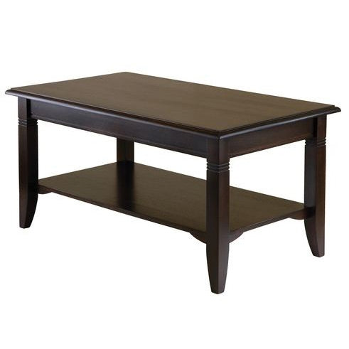 Rectangle Wood Coffee Table in Cappuccino Finish-0