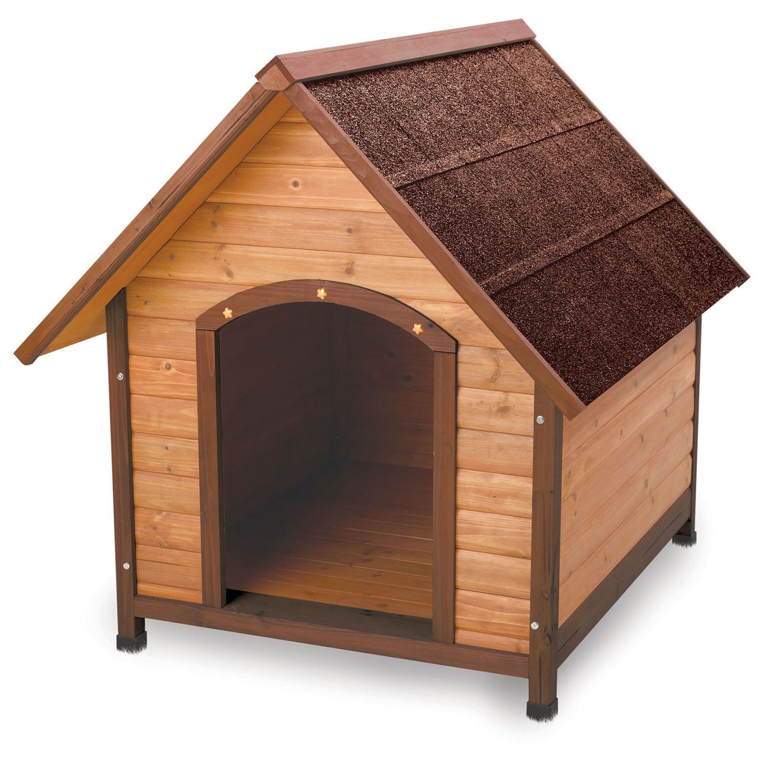 Medium 30-inch Solid Wood Dog House with Waterproof Shingle Roof-1