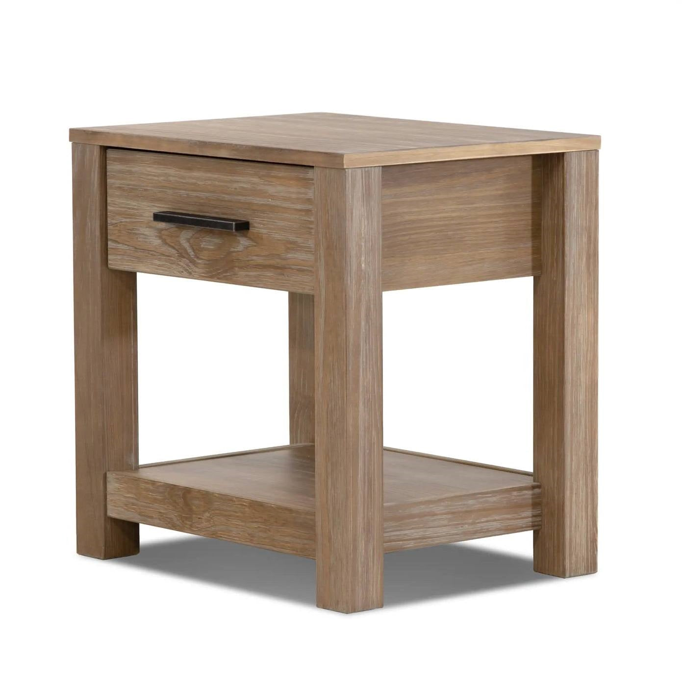 Farmhouse Traditional Rustic Pine Wood 1-Drawer Nightstand Bedside Table-2