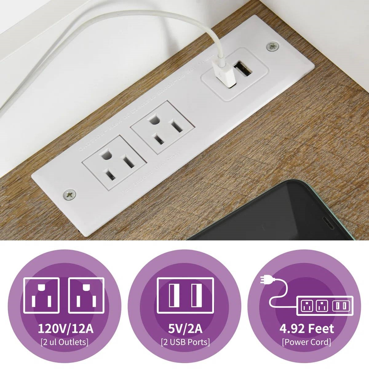 White Modern Farmhouse Baker's Rack Kitchen Shelving Unit Storage Cabinet