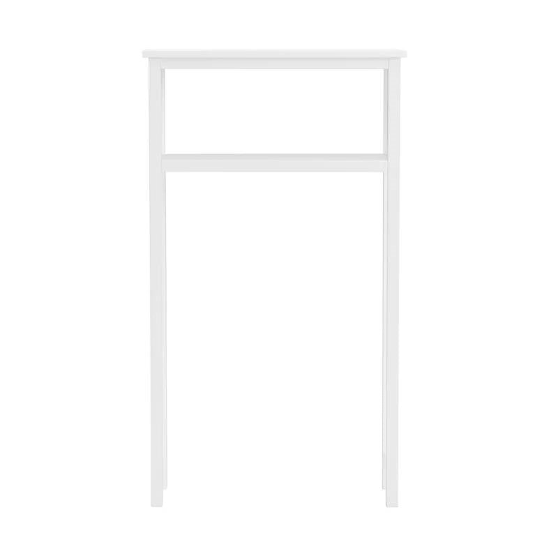 White Solid Wood Over the Toilet 1-Shelf Storage Rack-4