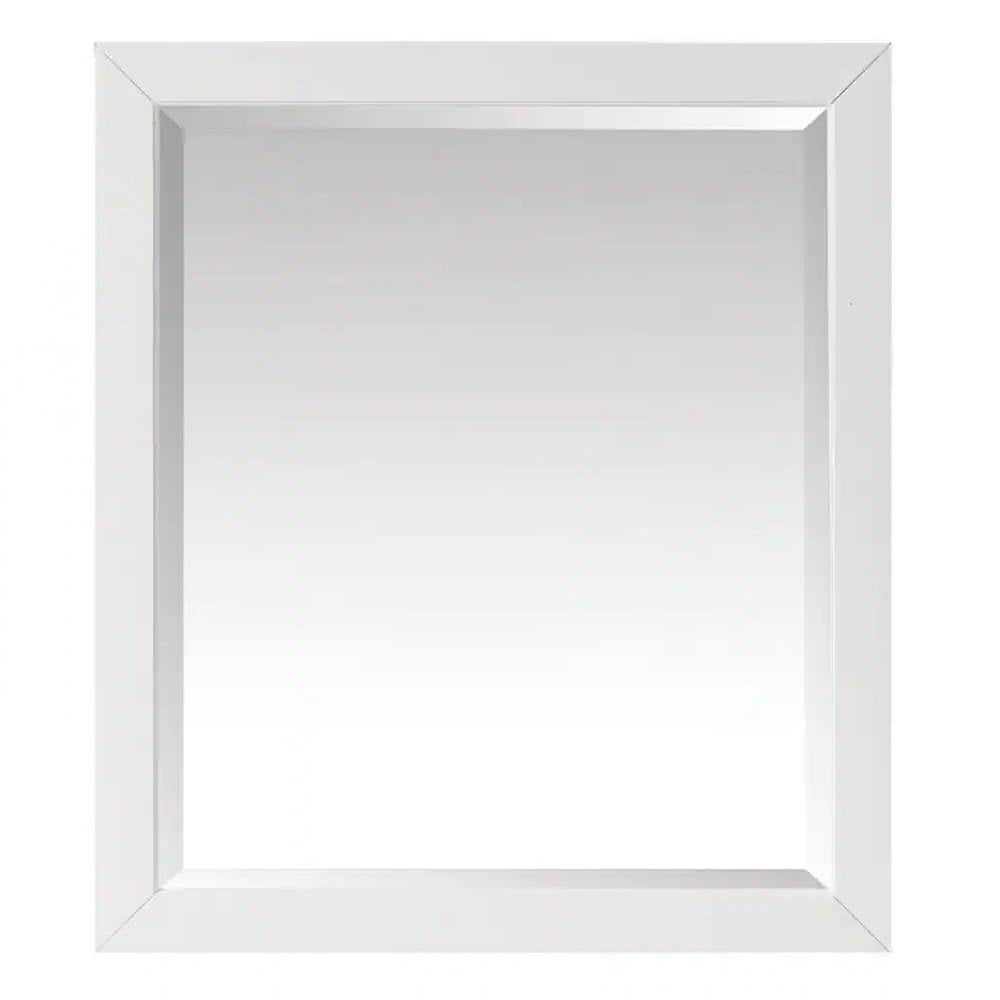 32-in x 28-in Bathroom Wall Mirror with White Solid Wood Frame-2