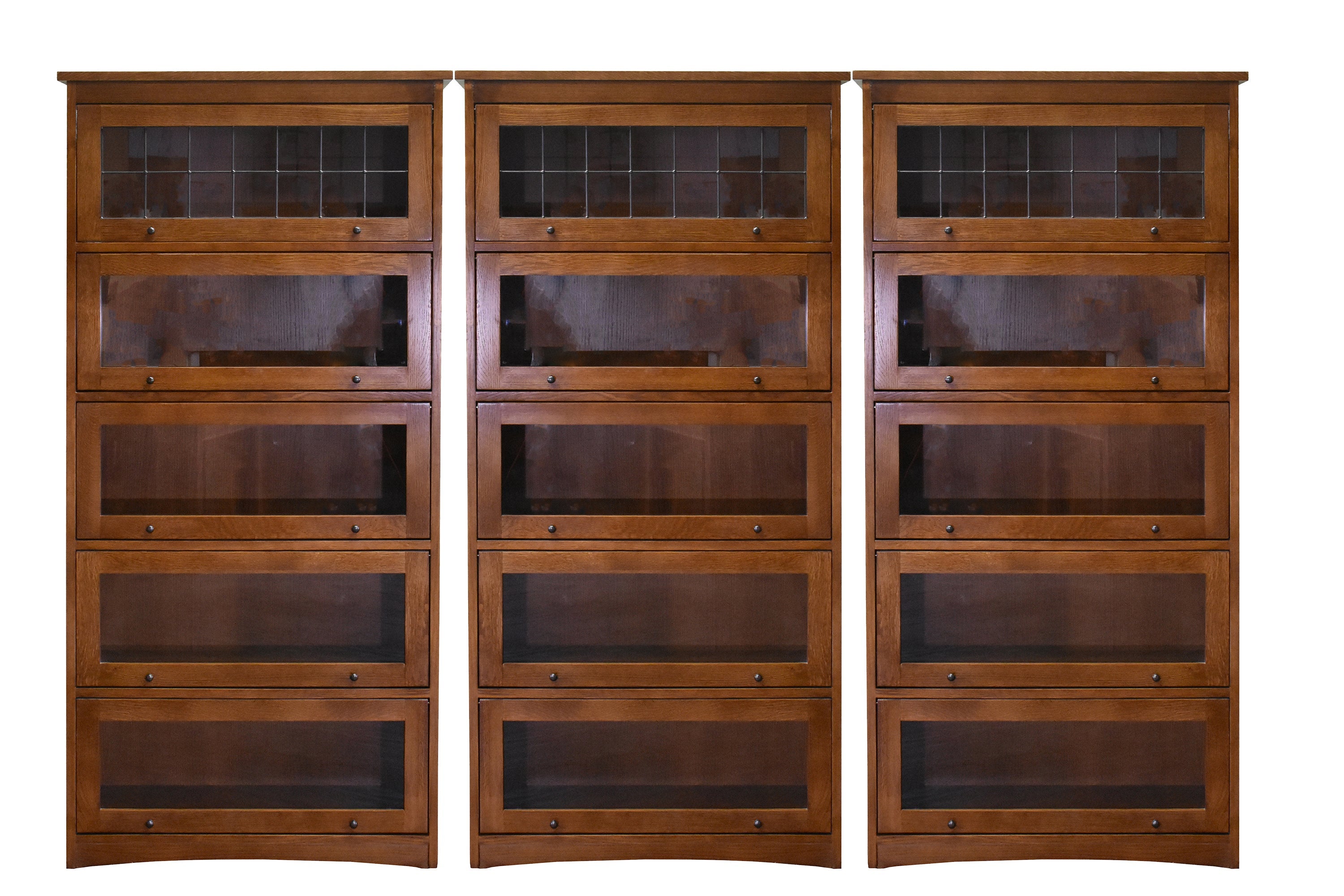 Mission Craftsman Style Oak Barrister Bookcase - 5 Stack
