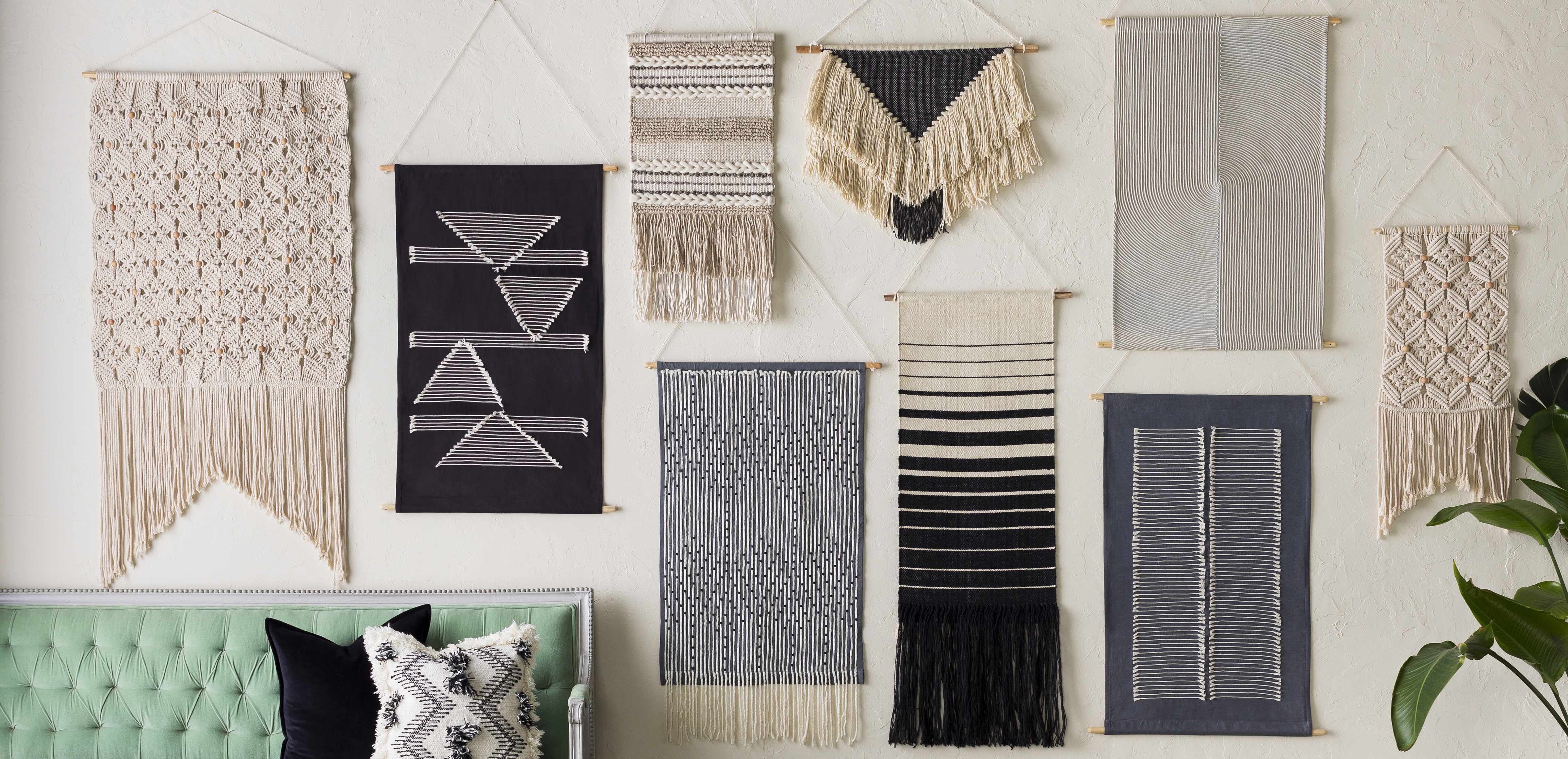 Lyndell Gray and Beige Geometric Wall Hanging-1