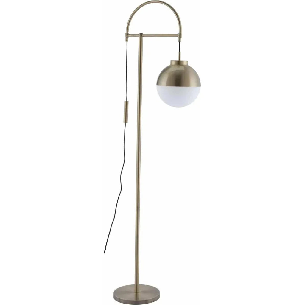 Waterloo Floor Lamp White & Brushed Bronze
