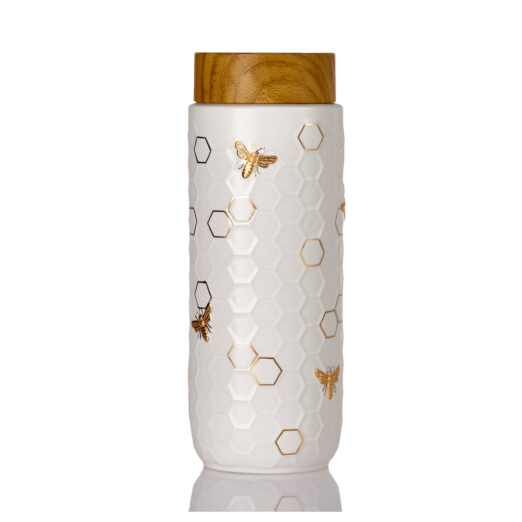 Honey Bee Travel Mug / Gold 16 oz-1