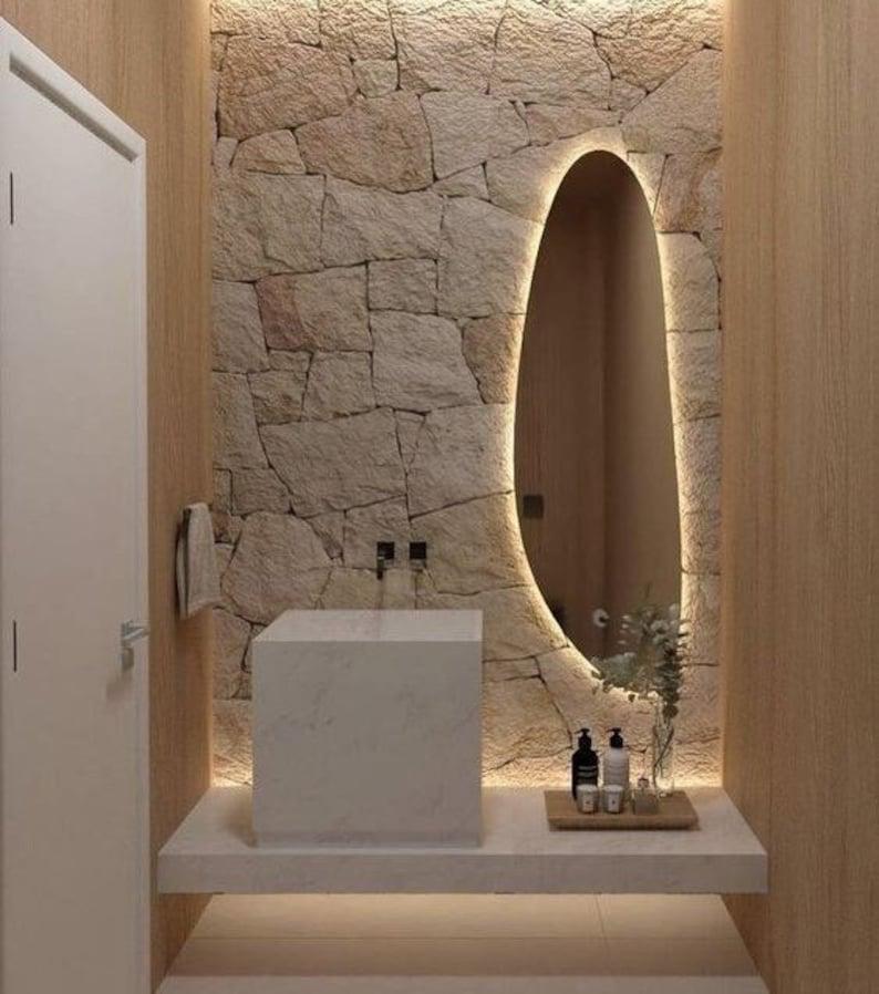 Cave Light Irregular Mirror - Organic Asymmetrical Wall Mirror | Alpken