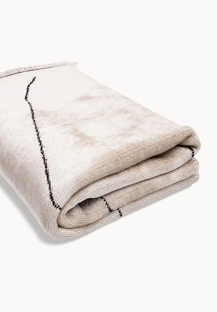 Sophisticated Black Fine Patterned Rug - Elegant Area Rug | Alpken