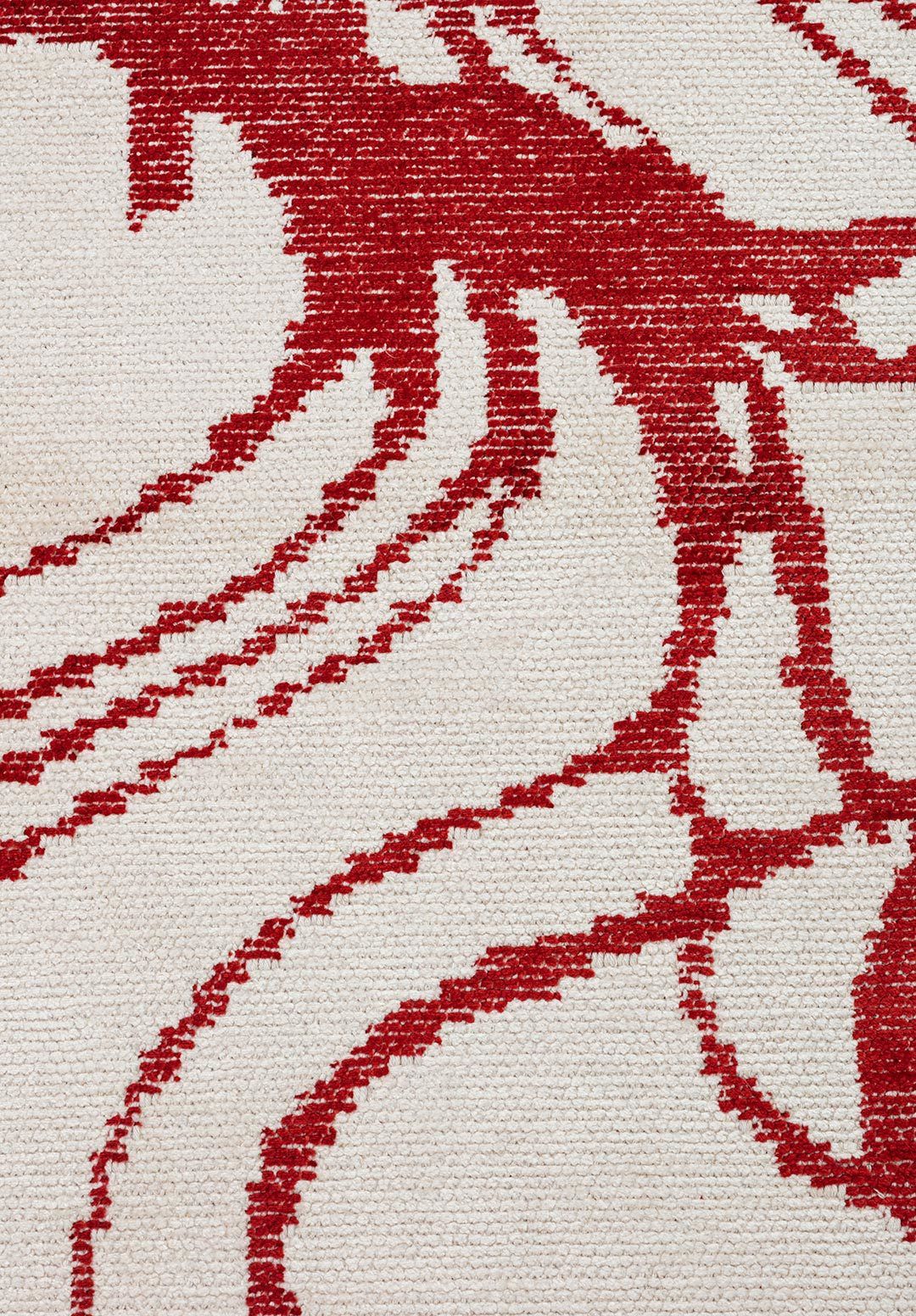 Red Motif Cream Rug - Decorative Pattern Area Rug | Alpken