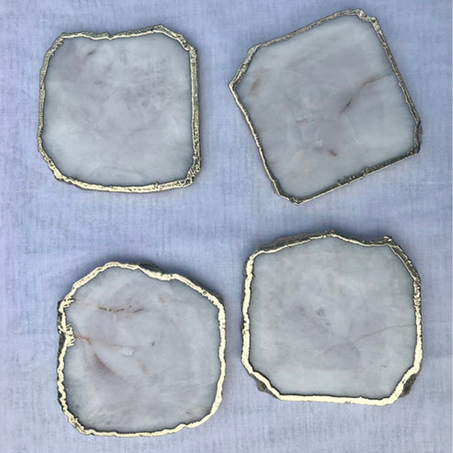 White Agate - Set of 4 large Coasters/Personalised Momentos-0