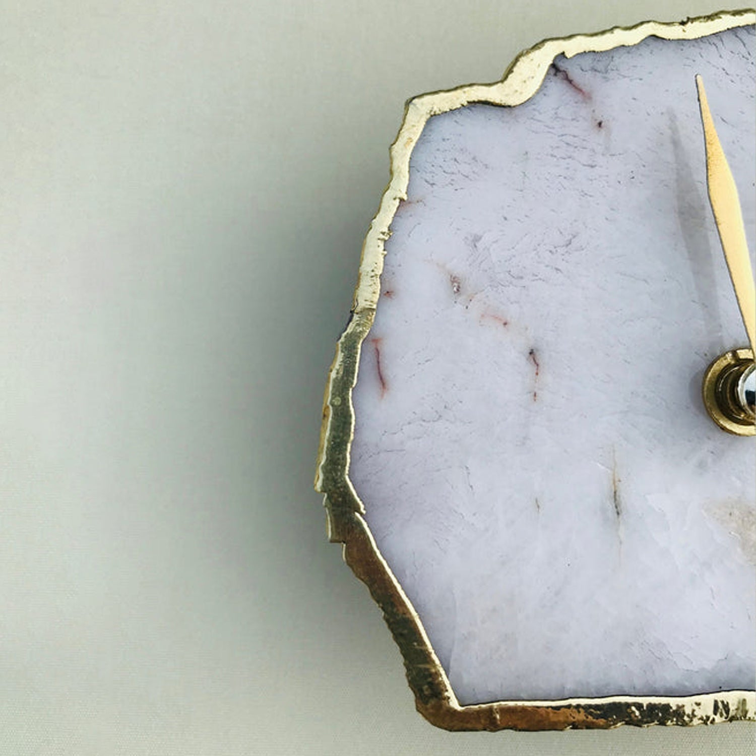 White Agate Desk/Wall Clock/Personalised Momento-3