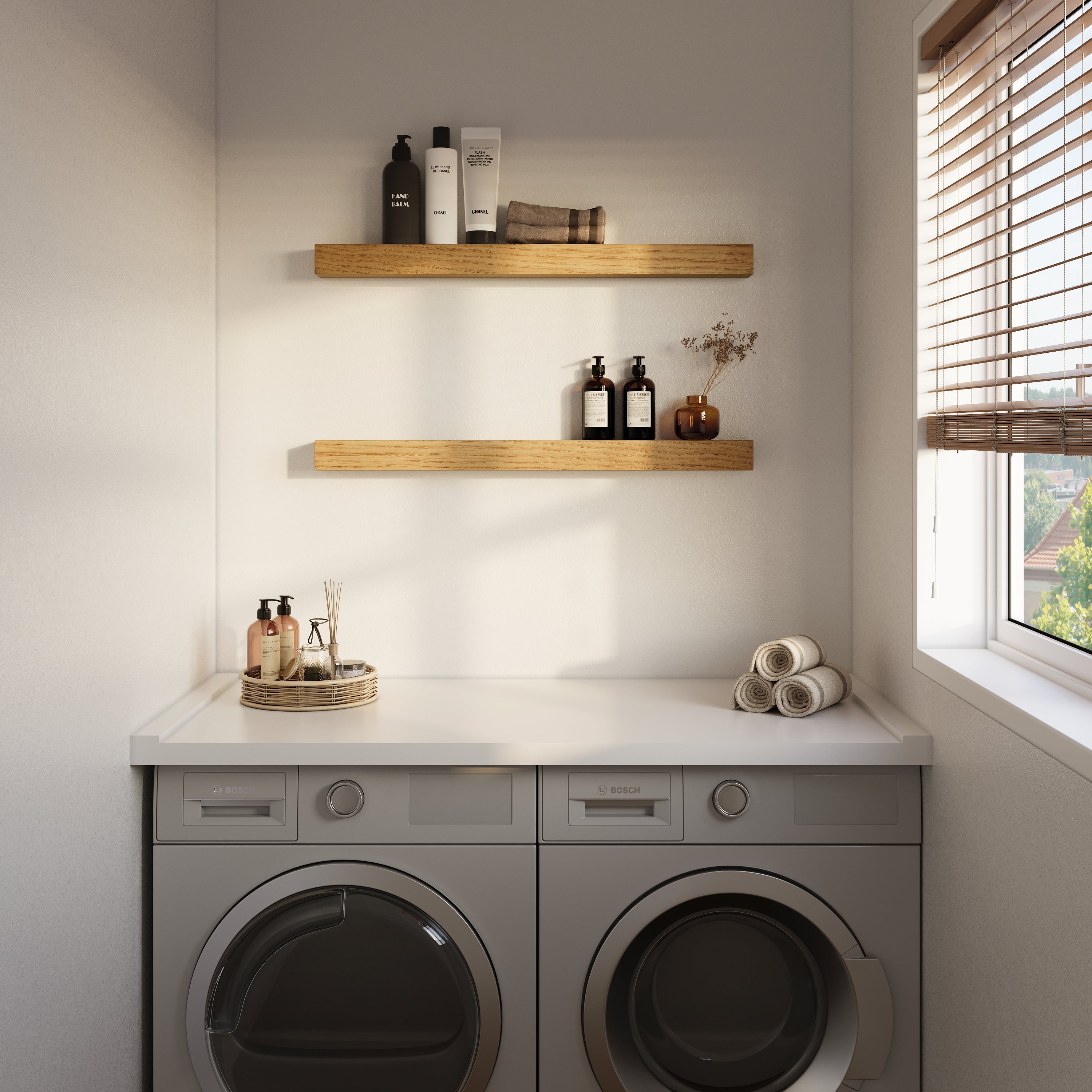 Real Wood Floating Kitchen Shelves