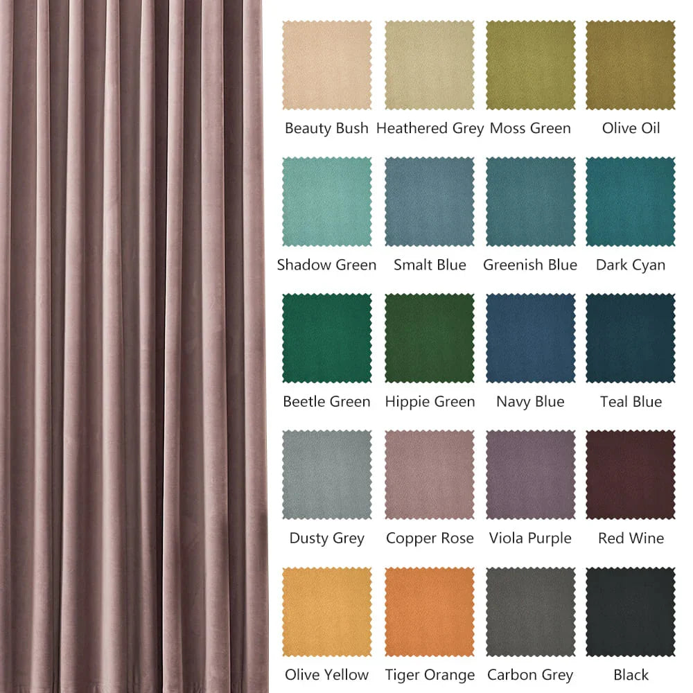 Whitney Luxury Matte Velvet Thermal Curtains