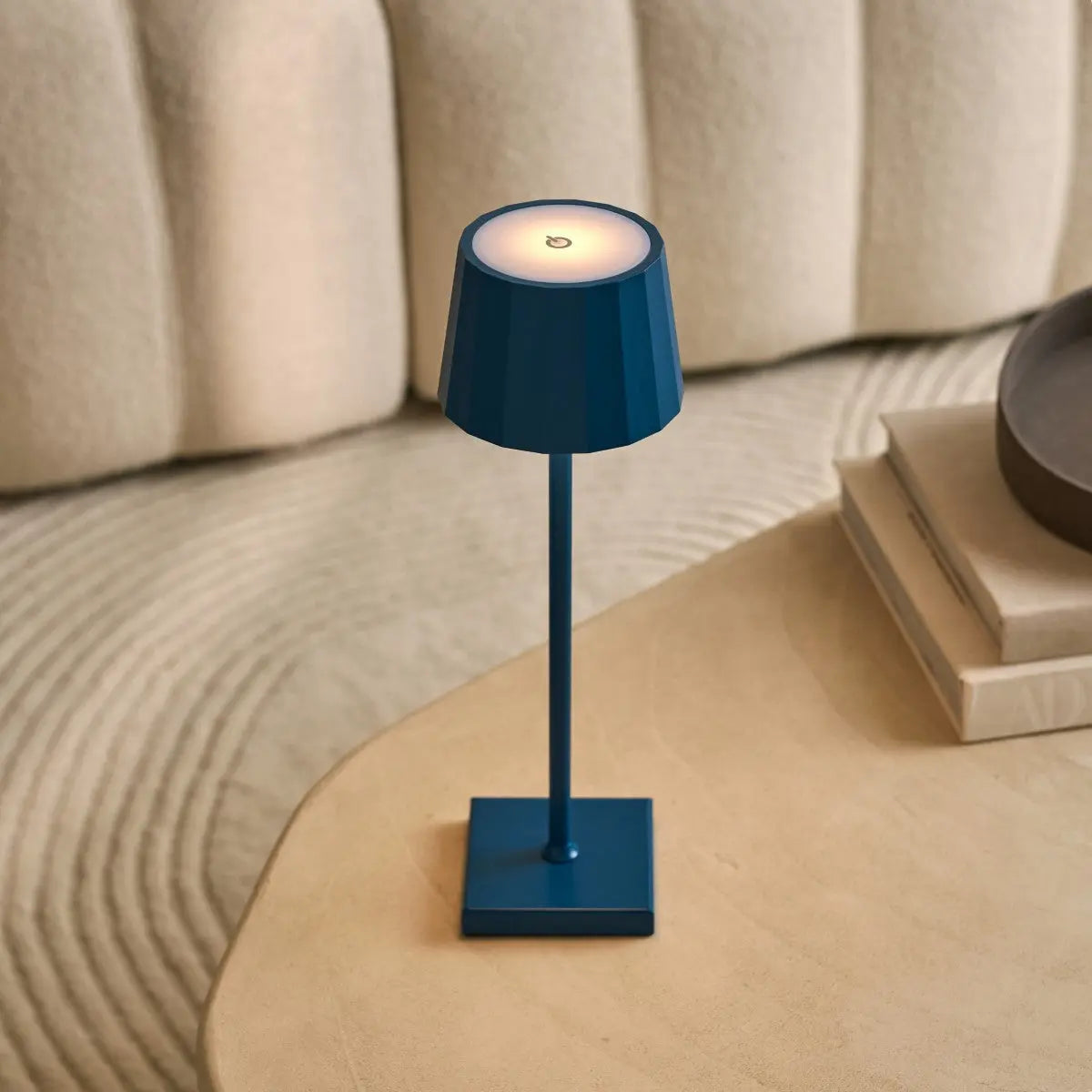 William Delftware Blue Rechargeable Iron Table Lamp – Dimmable, USB-C Charging, 120-Hour-4