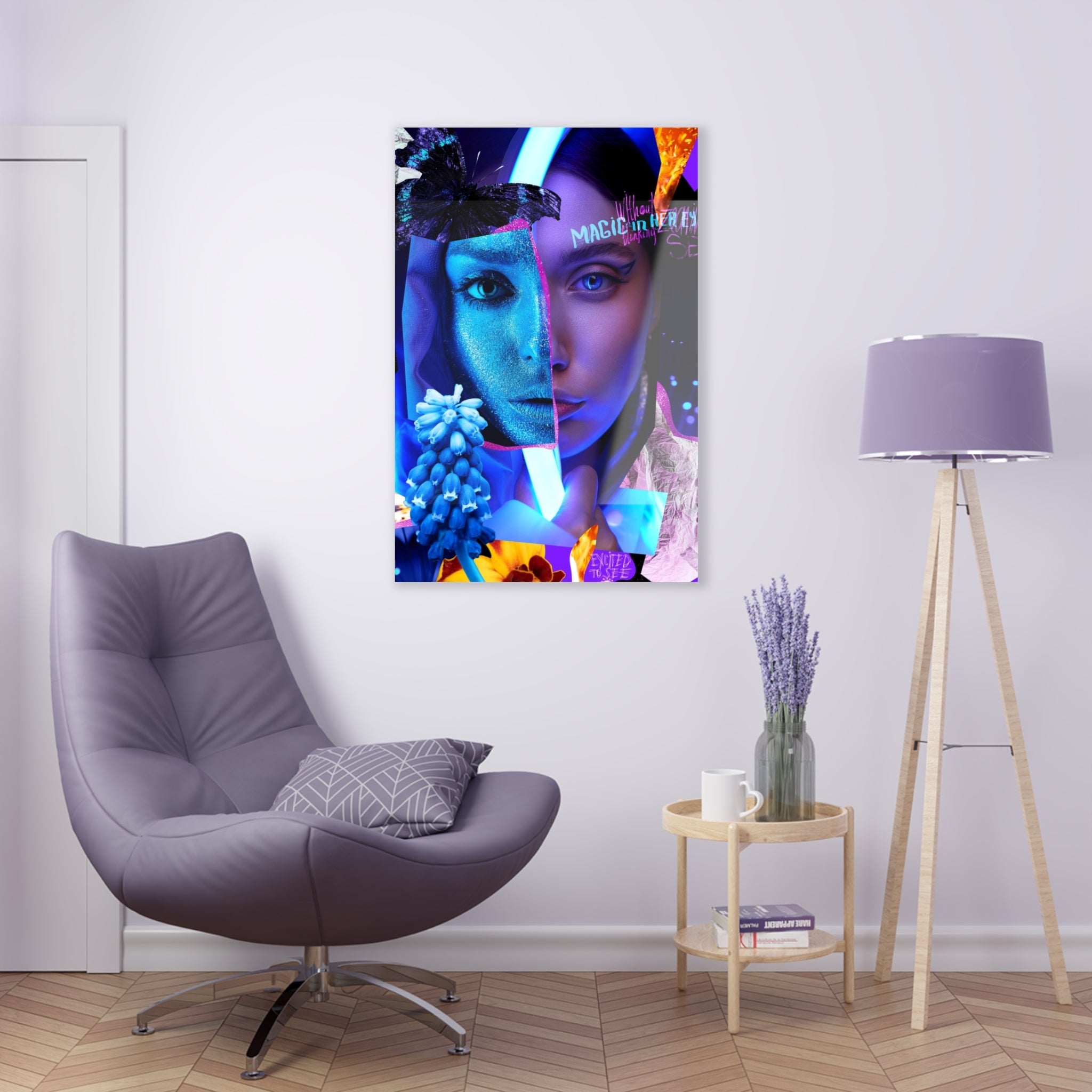 Tempered glass wall art - neon light-2