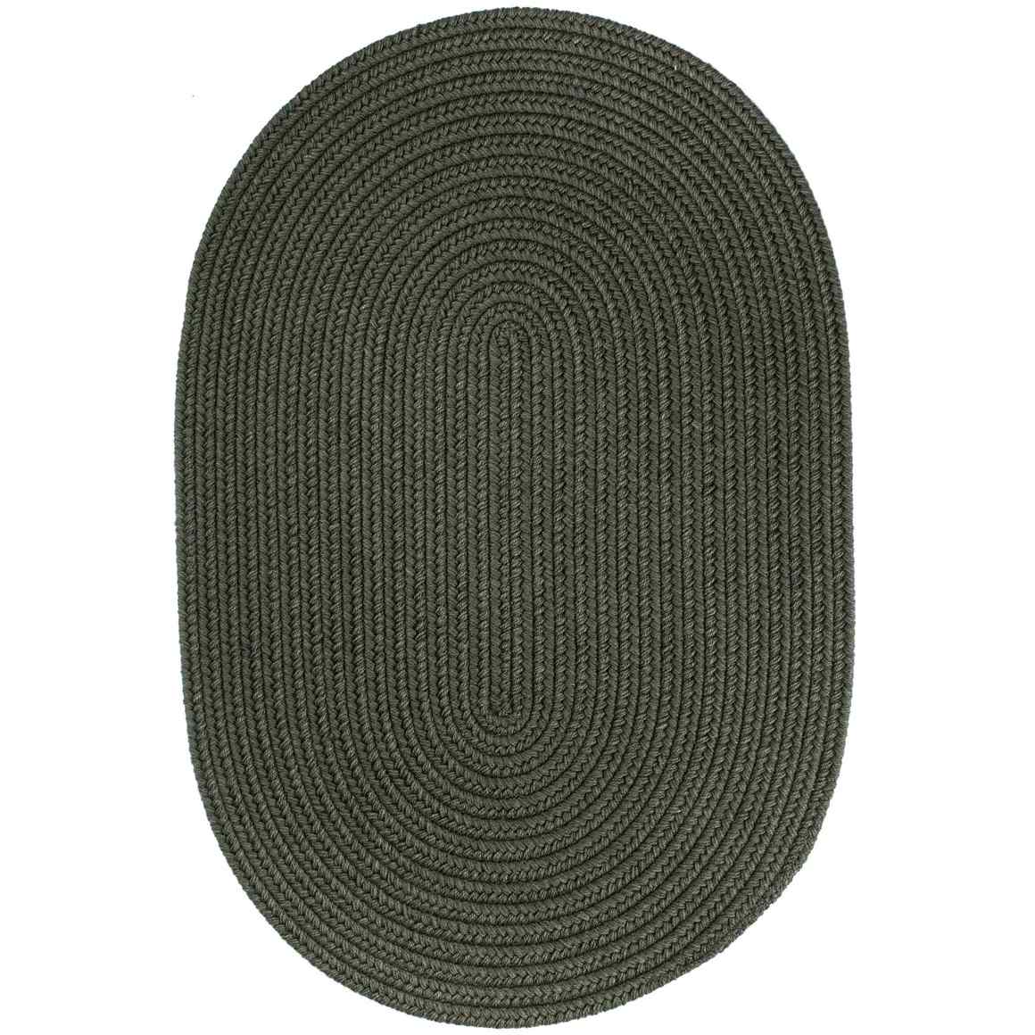 Wool Solids Flat Braid Oval Area Rugs