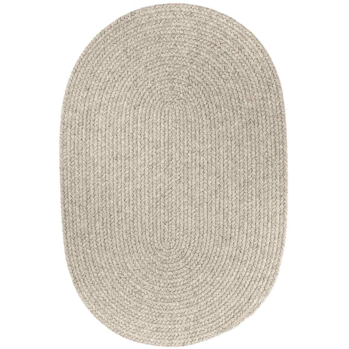 Wool Solids Flat Braid Oval Area Rugs