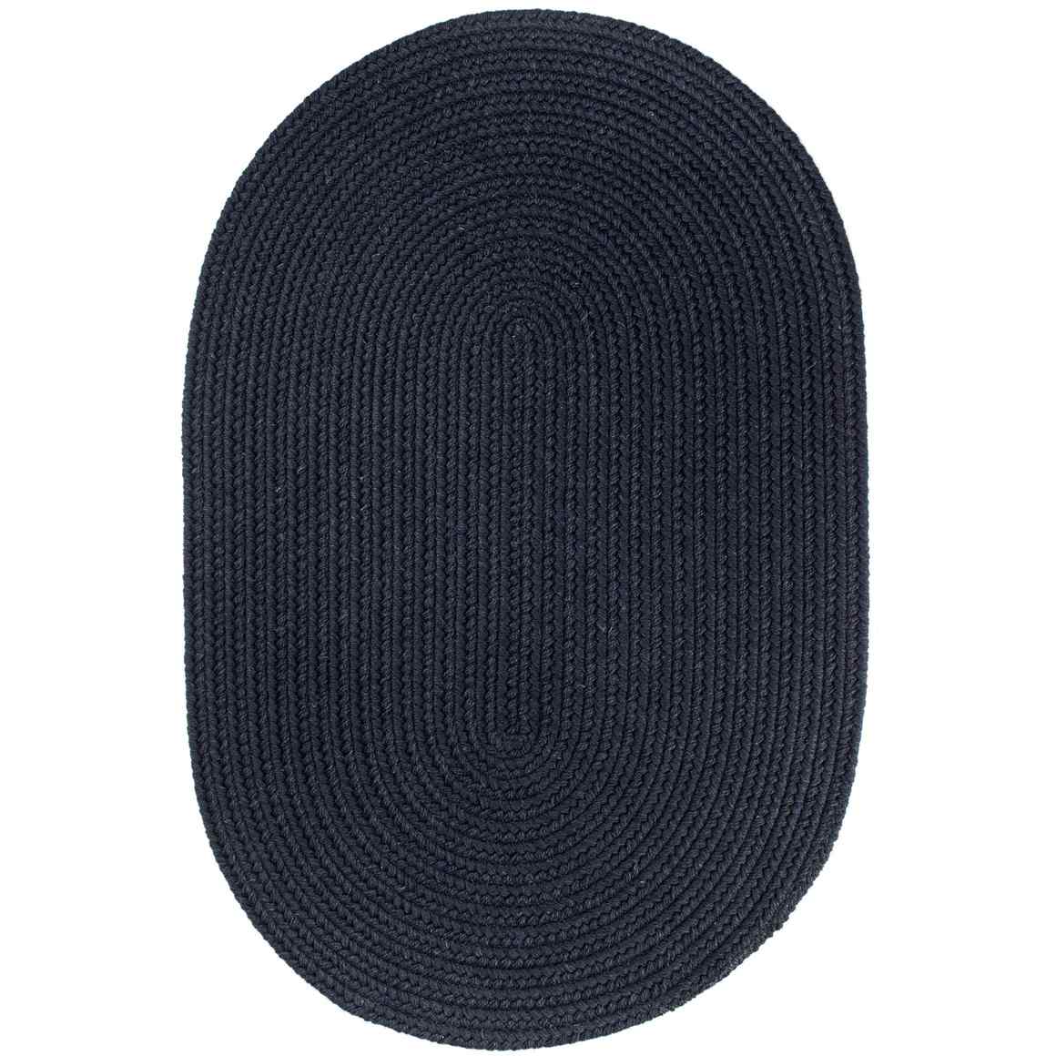Wool Solids Flat Braid Oval Area Rugs