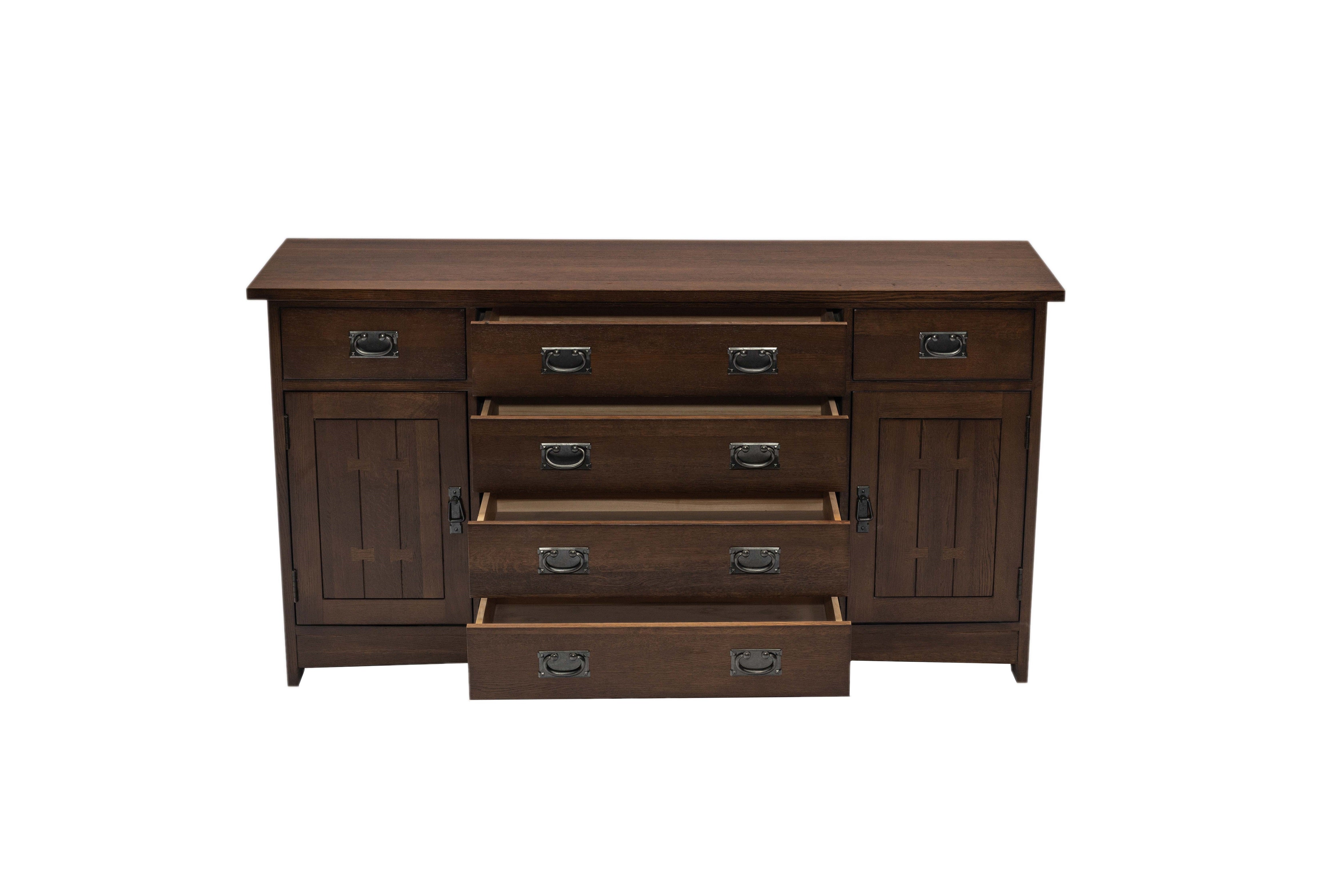 Mission Oak 6-Drawer 62" Sideboard - Walnut