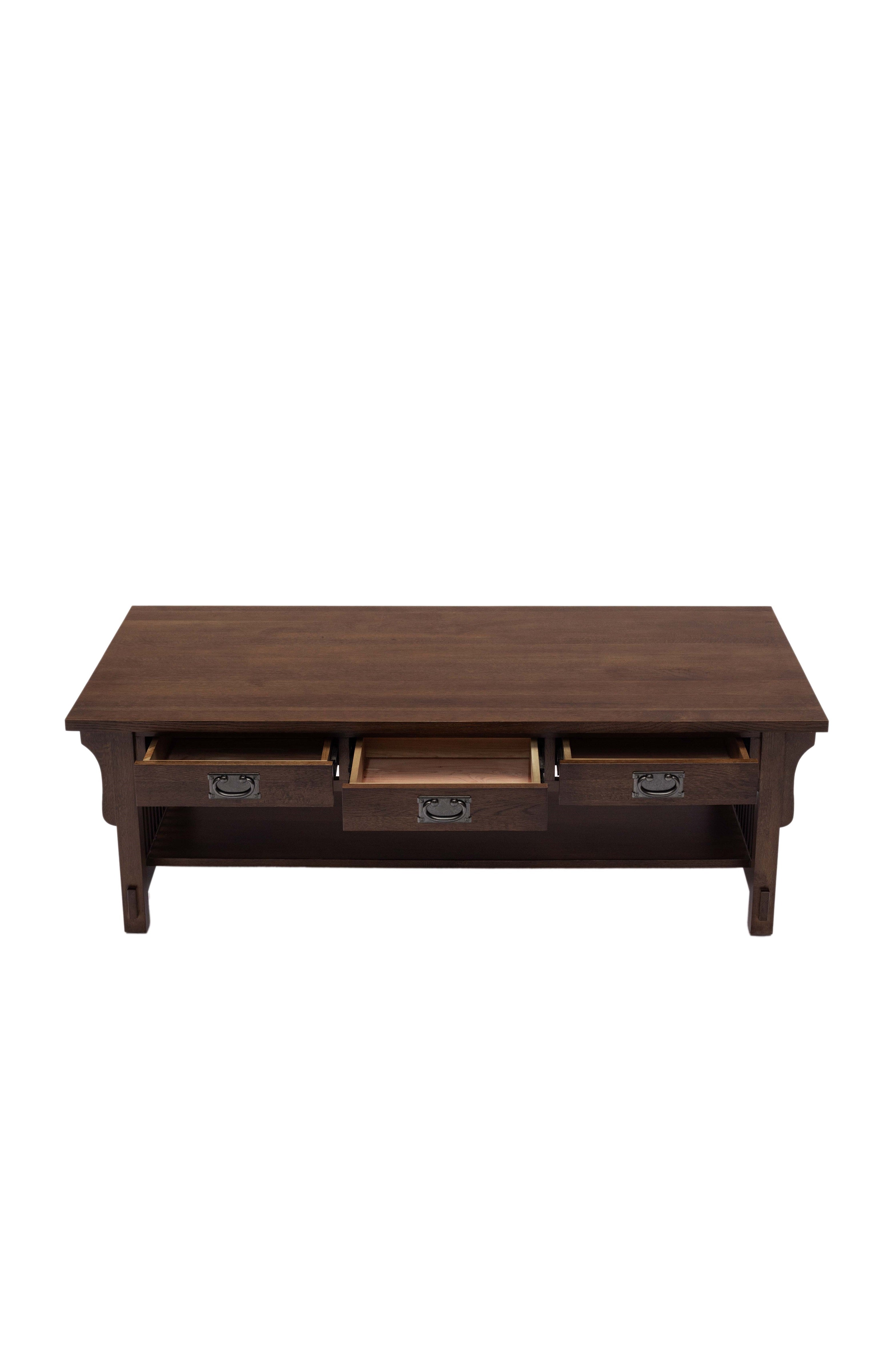 Mission Crofter Style 6 Drawer Coffee Table - Walnut