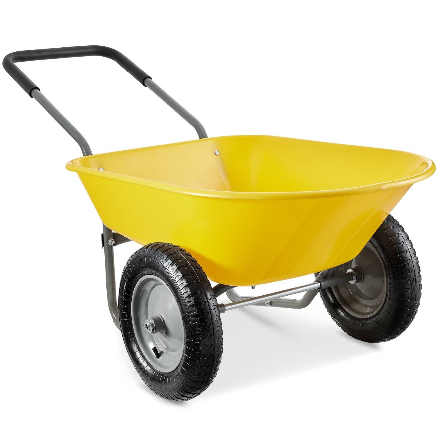 Heavy Duty 2-Wheel Multipurpose Rust Proof Wheelbarrow - Yellow-0