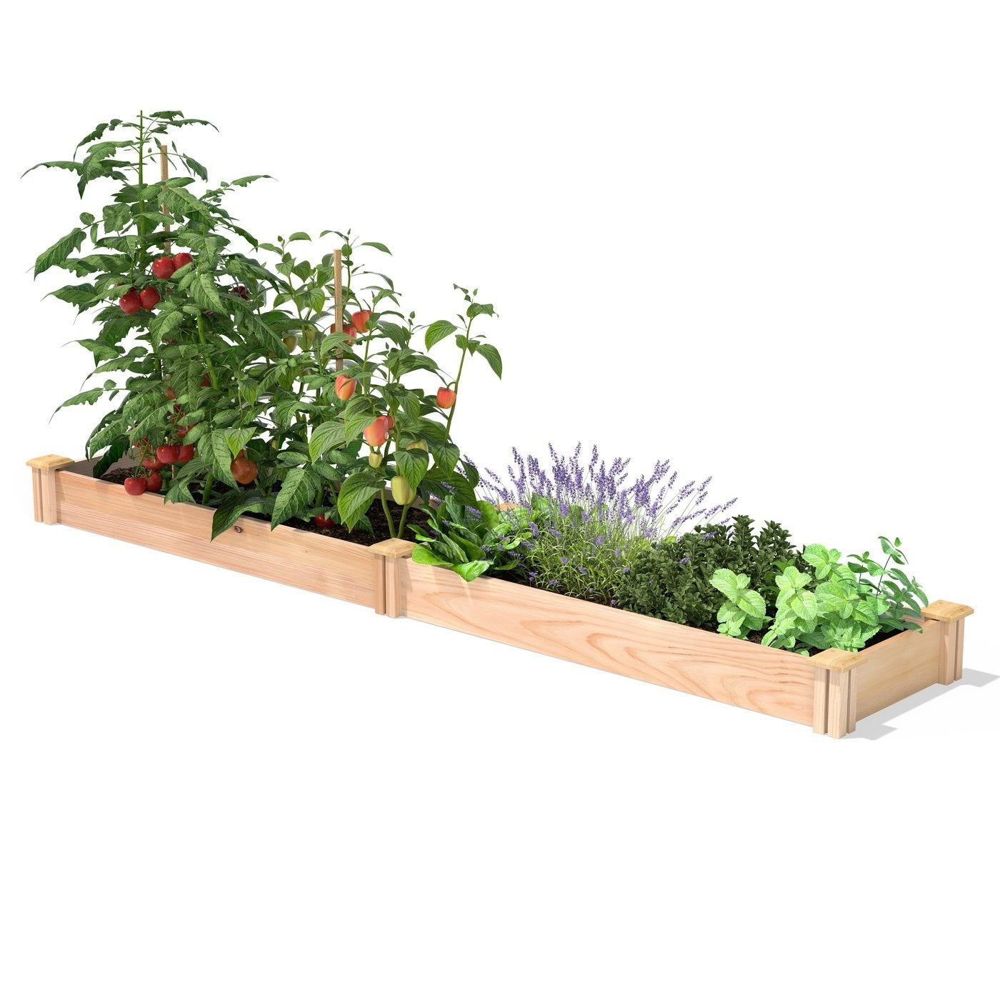 16 in x 96 in Low Profile Cedar Raised Garden Bed - Made In USA-0