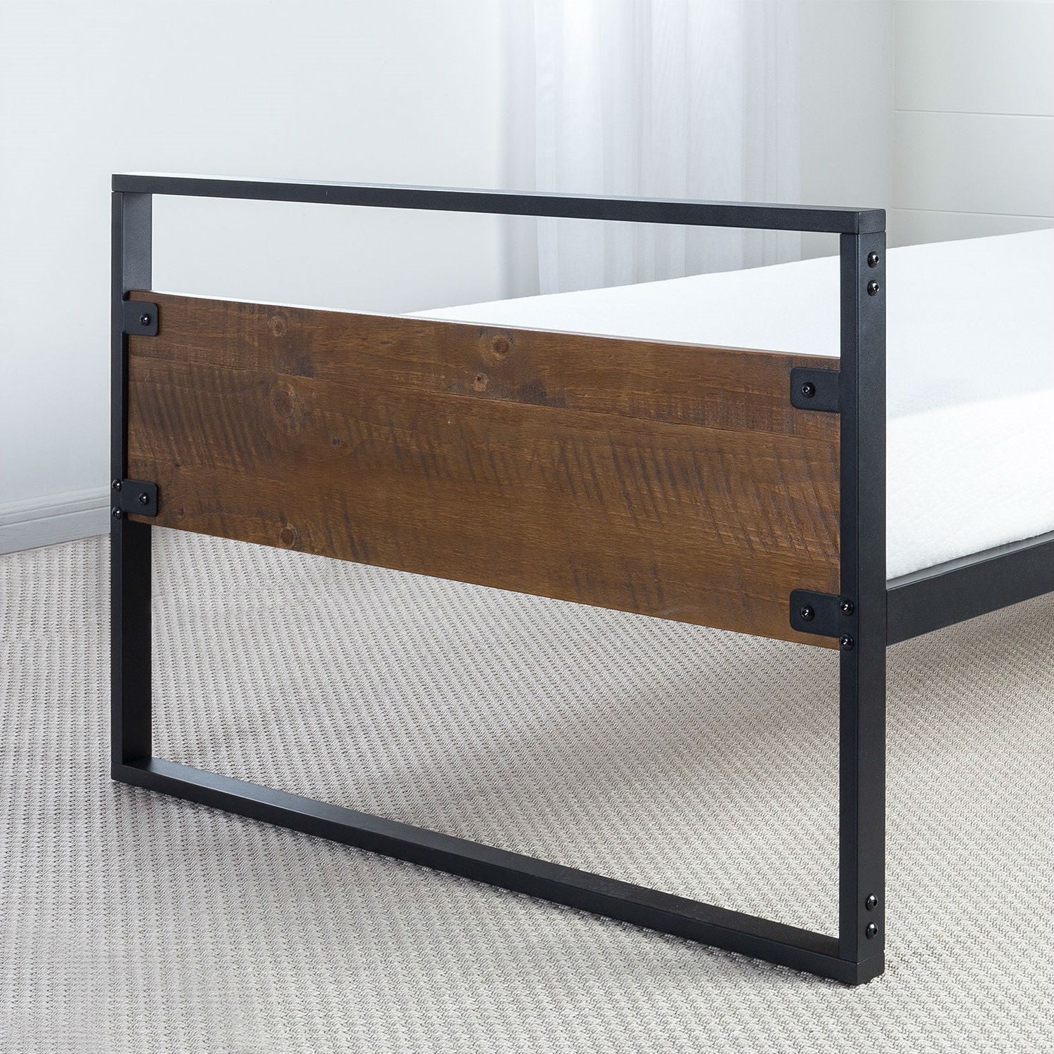 Twin Modern Wood Metal Daybed Frame with Steel Slats-2